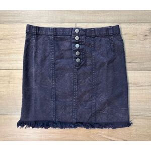 Chaser Womens Skirt XS Blueberry Denim Fringe Mini Jean Stretch NWT Revolve